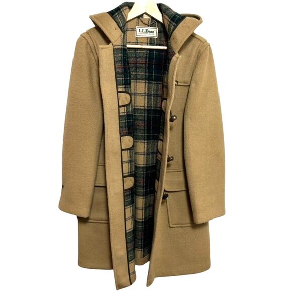 L.L. Bean Jackets & Blazers - Vintage L.L Bean Toggle Closure Tartan Plaid Wool Duffel Peacoat SIZE 10 Classic